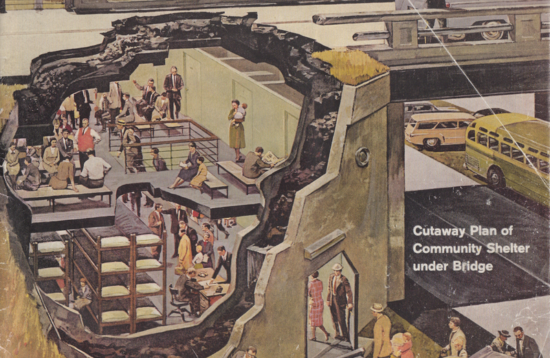 Image scanned from the January 12, 1962 issue of Life magazine which featured articles about community nuclear fallout shelters (Novak Archive)